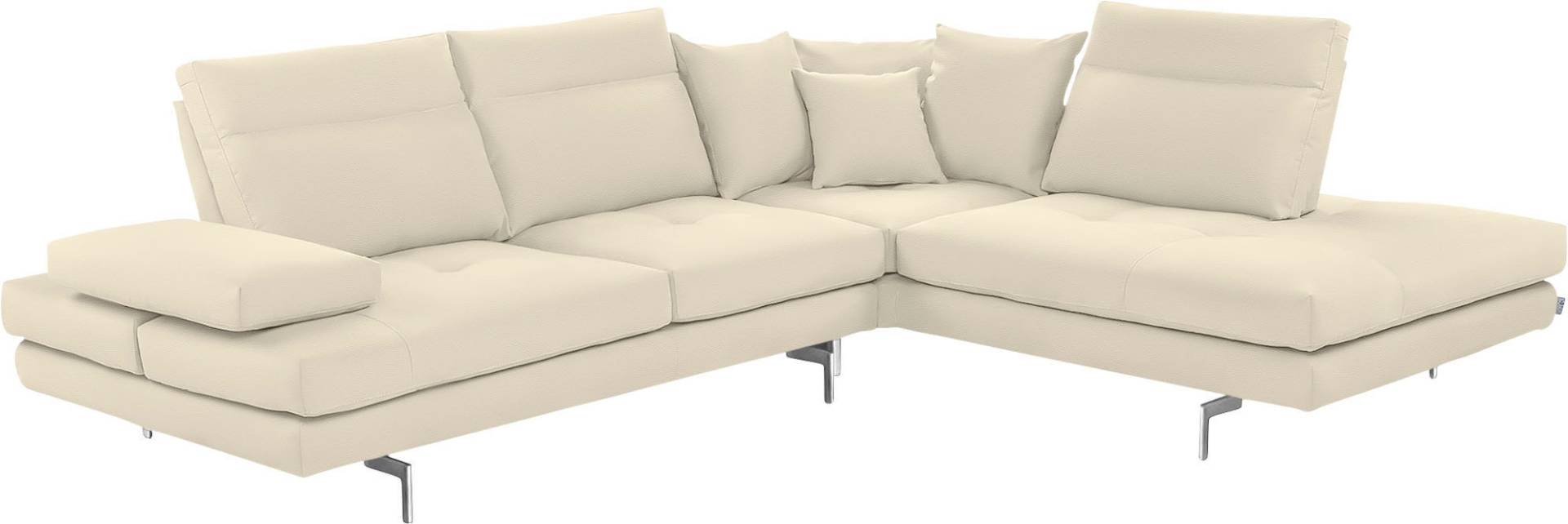 CALIA ITALIA Ecksofa "Toby Wing, L-Form", Sitztiefenverstell.,wahlw. mit Kissen-Set, Füße chrom glänzend von Calia Italia