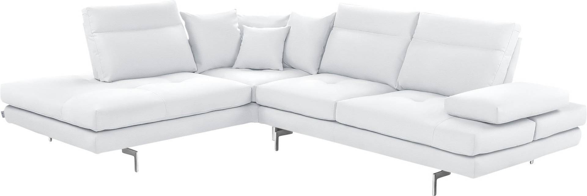 CALIA ITALIA Ecksofa "Toby Wing, L-Form", Sitztiefenverstell.,wahlw. mit Kissen-Set, Füße chrom glänzend von Calia Italia