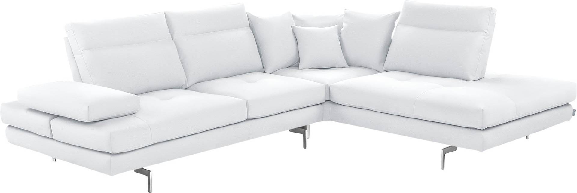 CALIA ITALIA Ecksofa "Toby Wing, L-Form", Sitztiefenverstell.,wahlw. mit Kissen-Set, Füße chrom glänzend von Calia Italia