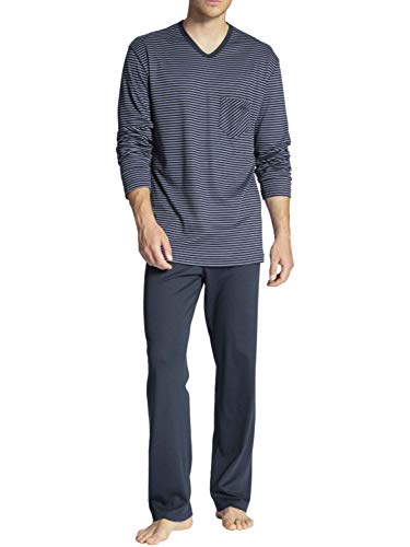 CALIDA Relax Streamline Pyjama lang Herren, aus 100% Baumwolle, Hose mit stoffbezogenem Gummibund von CALIDA