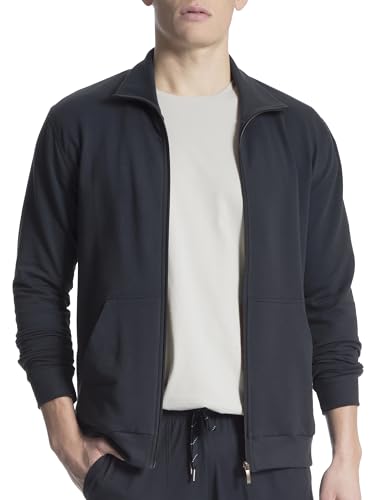 CALIDA Remix Basic Lounge Jacke Herren, durchgänginger Reißverschluss und seitliche Taschen von CALIDA