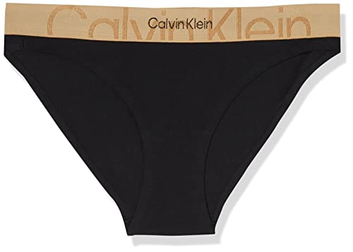 Calvin Klein Damen 000QF7056E Bikini Hose, Schwarz (Black W. Old Gold WSB), L von Calvin Klein Jeans