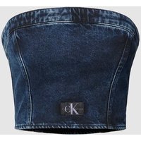 Calvin Klein Jeans Bandeau-Top in Denim-Optik in Jeansblau, Größe S von Calvin Klein Jeans