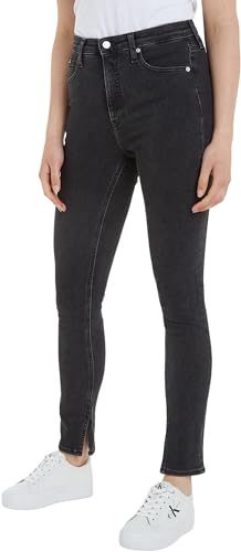 Calvin Klein Jeans Damen Jeans High Rise Skinny Fit, Schwarz (Denim Black), 26W / 30L von Calvin Klein Jeans