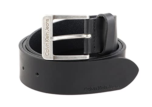 Calvin Klein Jeans Herren Gürtel CKJ Belt 4.0 cm Ledergürtel, Schwarz (Black), 90 cm von Calvin Klein Jeans