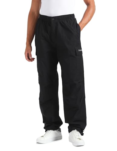 Calvin Klein Jeans Herren Hose Essential Regular Pant Cargo, Schwarz (Ck Black), S von Calvin Klein Jeans