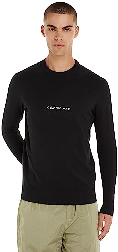 Calvin Klein Jeans Herren INSTITUTIONAL Essential Sweater J30J324328 Pullover, Schwarz (Ck Black), S von Calvin Klein Jeans