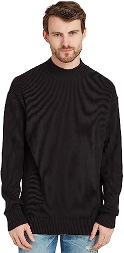 Calvin Klein Jeans Herren Pullover Blown Up Mock Strickpullover, Schwarz (Ck Black), L von Calvin Klein Jeans