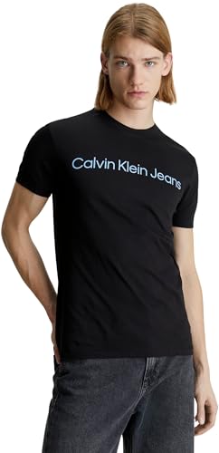 Calvin Klein Jeans Herren T-Shirt Kurzarm Institutional Logo Slim Fit, Schwarz (Ck Black), M von Calvin Klein Jeans