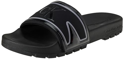 Calvin Klein Jeans Herren Badeschuhe Truck Slide In Badelatschen, Schwarz (Triple Black), 44 EU von Calvin Klein Jeans