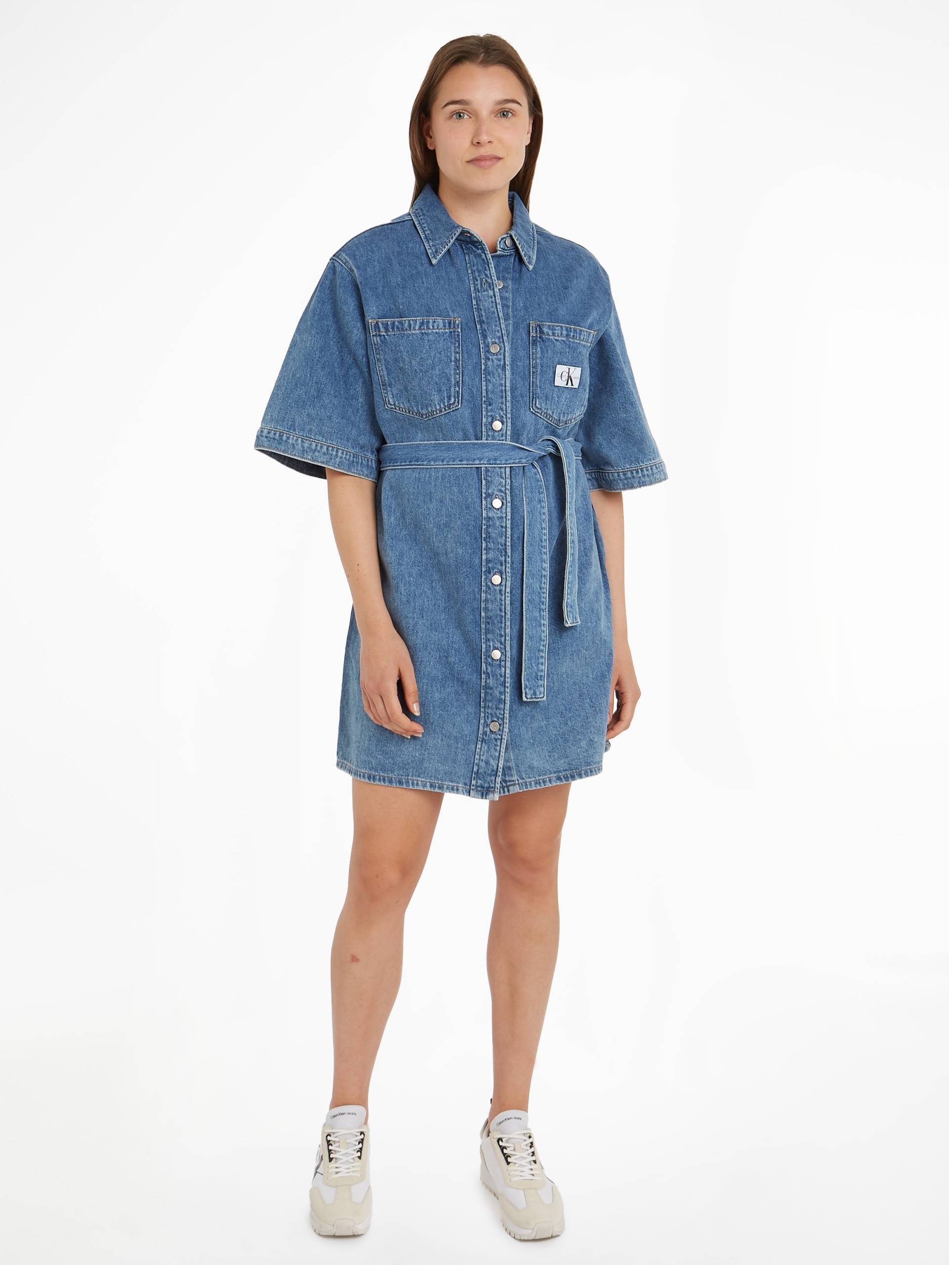 Calvin Klein Jeans Jeanskleid "BOXY BELTED SHIRT DRESS", mit Logopatch von Calvin Klein Jeans