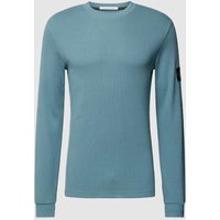 Calvin Klein Jeans Longsleeve mit Label-Patch in Rauchblau, Größe XL von Calvin Klein Jeans