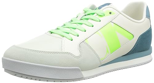 Calvin Klein Jeans – Low Profile Runner Mix, Herren-Sneaker, Cremeweiß/Arctic/Oyster Mushroom, 43 EU von Calvin Klein Jeans