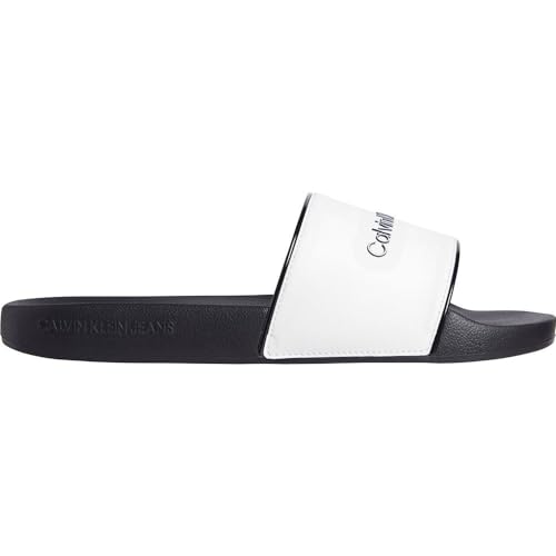 Calvin Klein Jeans Men SLIDE INSTITUTIONAL, Black/Bright White, 44 EU von Calvin Klein Jeans