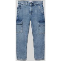 Calvin Klein Jeans Regular Fit Jeans mit Label-Patch Modell 'ICONIC' in Blau, Größe 152 von Calvin Klein Jeans