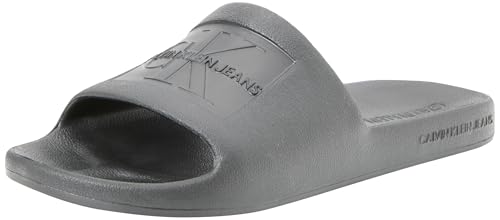 Calvin Klein Jeans Herren Badeschuhe Slide Badelatschen, Schwarz (Black), 44 von Calvin Klein Jeans