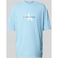 Calvin Klein Jeans T-Shirt mit Label-Print in Hellblau, Größe S von Calvin Klein Jeans