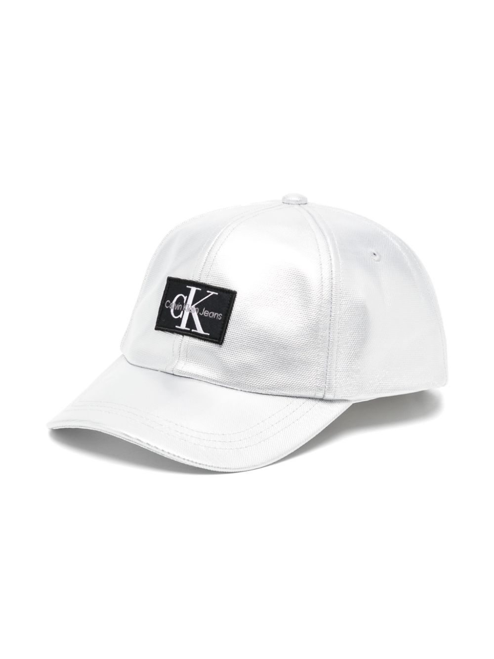 Calvin Klein Kids Metallic-Baseballkappe mit Logo-Patch - Silber von Calvin Klein Kids