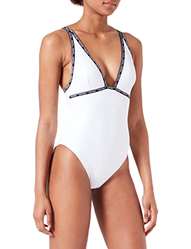 Calvin Klein Damen Badeanzug Modern, Weiß (PVH Classic White), M von Calvin Klein