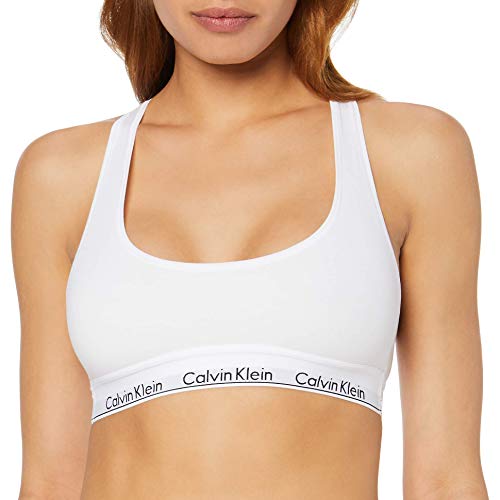 Calvin Klein Damen BH Bralette Bügellos mit Stretch, Weiß (White), L von Calvin Klein