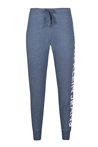 Calvin Klein Damen Logo Cozy Fleece Jogger Trainingshose, Stonewash Heather, X-Klein von Calvin Klein