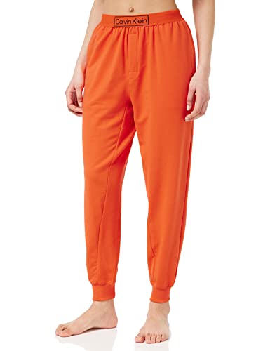 Calvin Klein Damen Jogginghose Sweatpants Lang, Rot (Fiesta), L von Calvin Klein