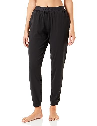 Calvin Klein Damen Jogginghose Loungehose, Schwarz (Black), L von Calvin Klein