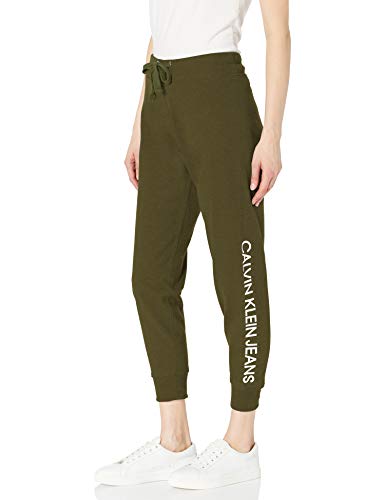 Calvin Klein Damen Logo Jogger Sweatpants Trainingshose, Tiefer Bonsai, X-Groß von Calvin Klein