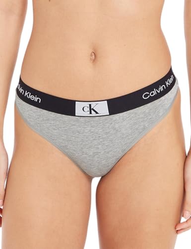 Calvin Klein Damen String Tanga, Grau (Grey Heather), S von Calvin Klein