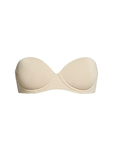 Calvin Klein Damen Trägerloser BH Push-Up, Beige (Bare), 80B (36B) von Calvin Klein