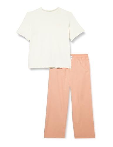 Calvin Klein Damen Pyjama-Set Kurz/Lang, Mehrfarbig (Vanilla Ice/Stone Grey), XS von Calvin Klein