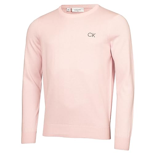 Calvin Klein Golf Herren Rundhals-Tour Sweater - Rosa - XXL von Calvin Klein