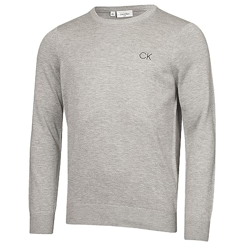 Calvin Klein Golf Herren Rundhals-Tour Sweater - Silber - XXL von Calvin Klein