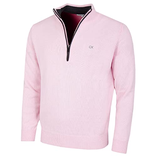 Calvin Klein Herren 1/2 Zip CK Golf Pullover – Rosa – XL von Calvin Klein