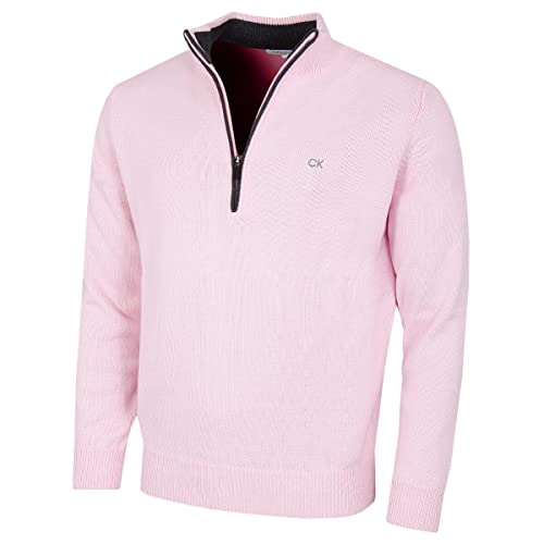 Calvin Klein Herren 1/2 Zip CK Golfpullover – Rosa – XXXXL von Calvin Klein