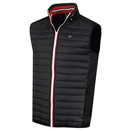 Calvin Klein Herren Hybrid CK Insulate Leichte Weste - Schwarz/Rot - S von Calvin Klein