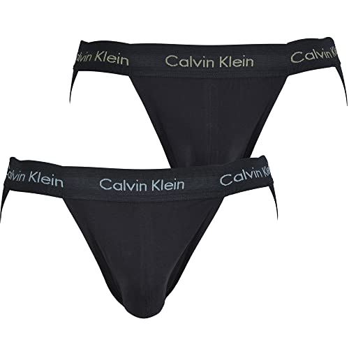 Calvin Klein Herren 2er-Pack Sportunterwäsche Jockstraps mit Stretch, B-Tourmaline/Pistache Logos, L von Calvin Klein Jeans