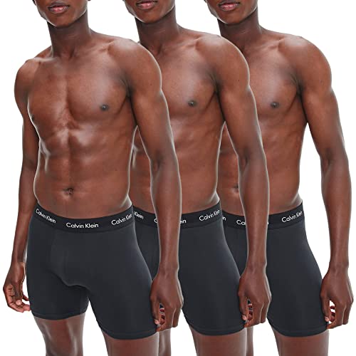 Calvin Klein Herren 3er Pack Boxer Briefs Baumwolle mit Stretch, Schwarz (Black W Black Wb), M von Calvin Klein