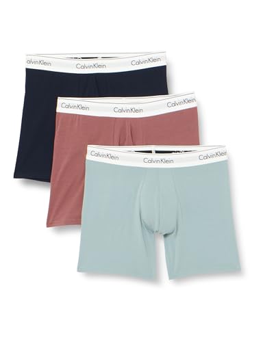 Calvin Klein Herren 3er Pack Boxer Briefs Baumwolle mit Stretch, Mehrfarbig (Capri Rose Blue Shadow Arona), S von Calvin Klein