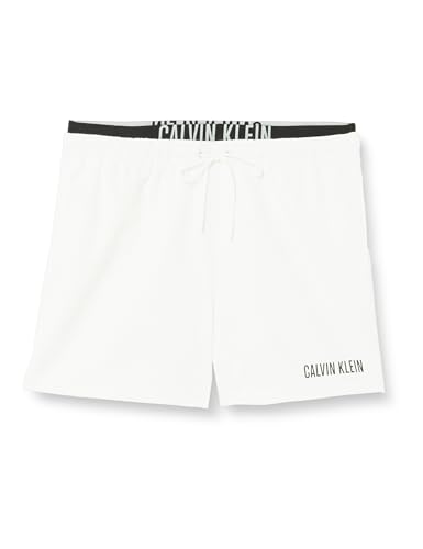 Calvin Klein Herren Badehose Medium Double Wb Lang, Weiß (Pvh Classic White), L von Calvin Klein