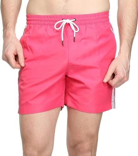 Calvin Klein Herren Badehose Medium Drawstring Lang, Rosa (Pink Flash), L von Calvin Klein