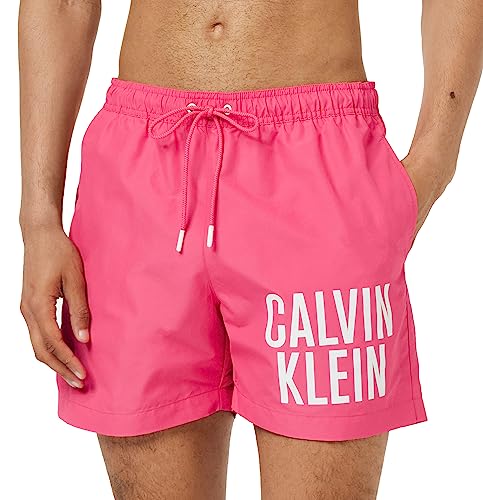 Calvin Klein Herren Badehose Medium Drawstring Lang, Rosa (Pink Flash), M von Calvin Klein