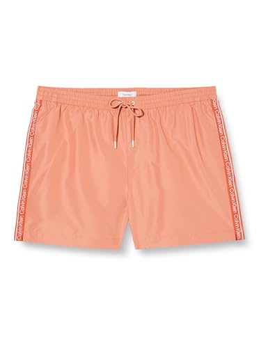 Calvin Klein Herren Badehose Medium Drawstring Mittlere Länge, Orange (Clay Pink), L von Calvin Klein