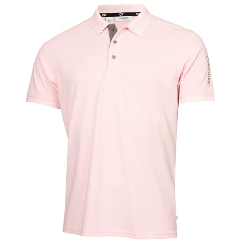 Calvin Klein Herren Club Golf leichtes Poloshirt - Baby Rosa - L von Calvin Klein