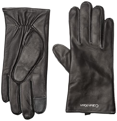 Calvin Klein Herren Stitched Leather Gloves K50K509540 Handschuhe, Schwarz (Ck Black), M-L von Calvin Klein Jeans