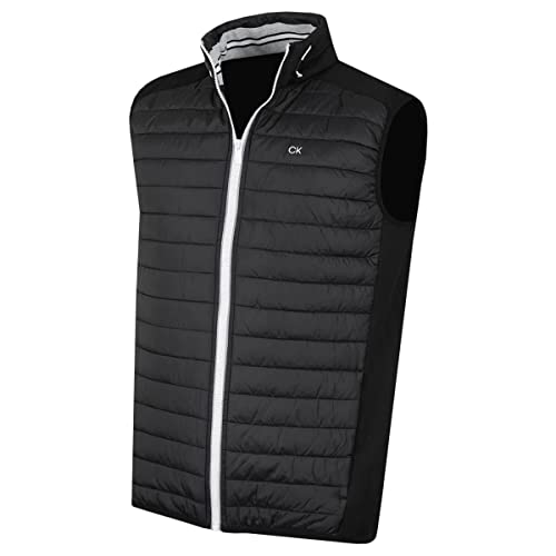 Calvin Klein Herren Hybrid Gilet - Schwarz/Silber - XL von Calvin Klein