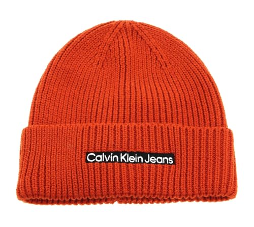 Calvin Klein Herren Institutional Patch Mütze Hut, orange, Einheitsgre von Calvin Klein