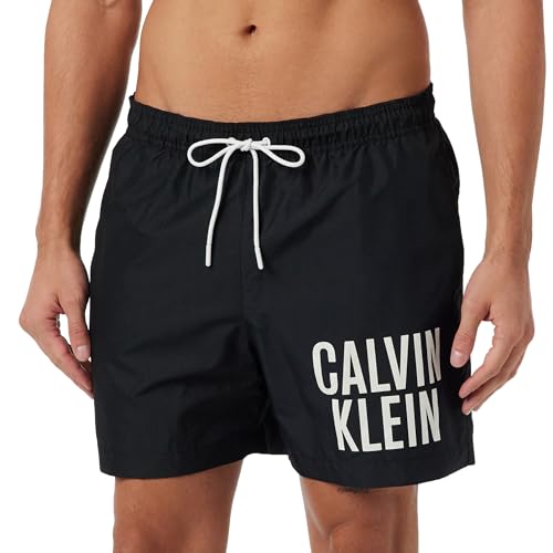 Calvin Klein Herren Badehose Medium Drawstring Lang, Schwarz (PVH Black), S von Calvin Klein