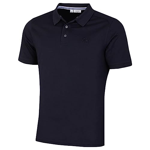 Calvin Klein Herren North Coast Feuchtigkeitsdochtes Poloshirt - Marine - L von Calvin Klein