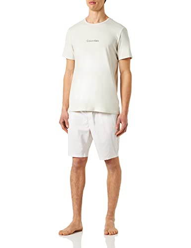 Calvin Klein Herren Pyjama-Set Kurz, Mehrfarbig (Svr Birch Top/Svr Birch_Chmbry Btm), L von Calvin Klein